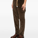 Pantaloni in velluto a coste con cintura in marrone Whitesand - uomo 