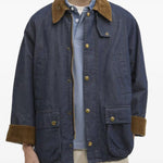 Giacca Bedale con risvolti in blu Barbour - uomo 