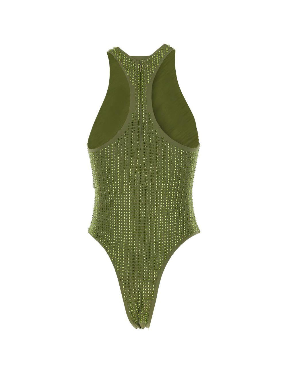 Costume da bagno con strass in verde Venuja - donna 