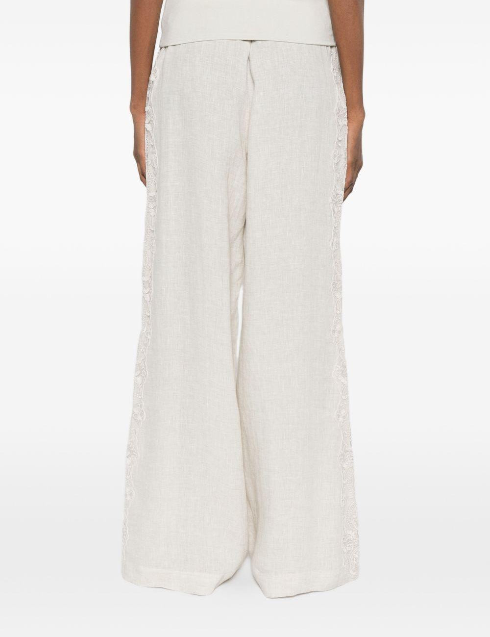 Pantaloni a vita alta con pizzo in AVORIO Maurizio - donna 