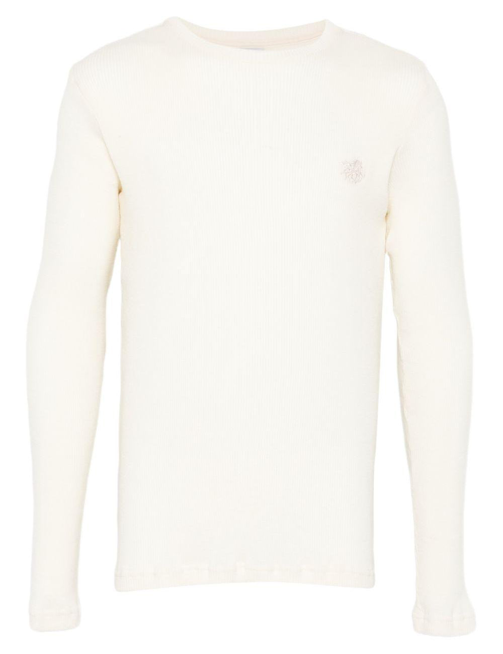 T-shirt a maniche lunghe a coste in beige Ranra - uomo 