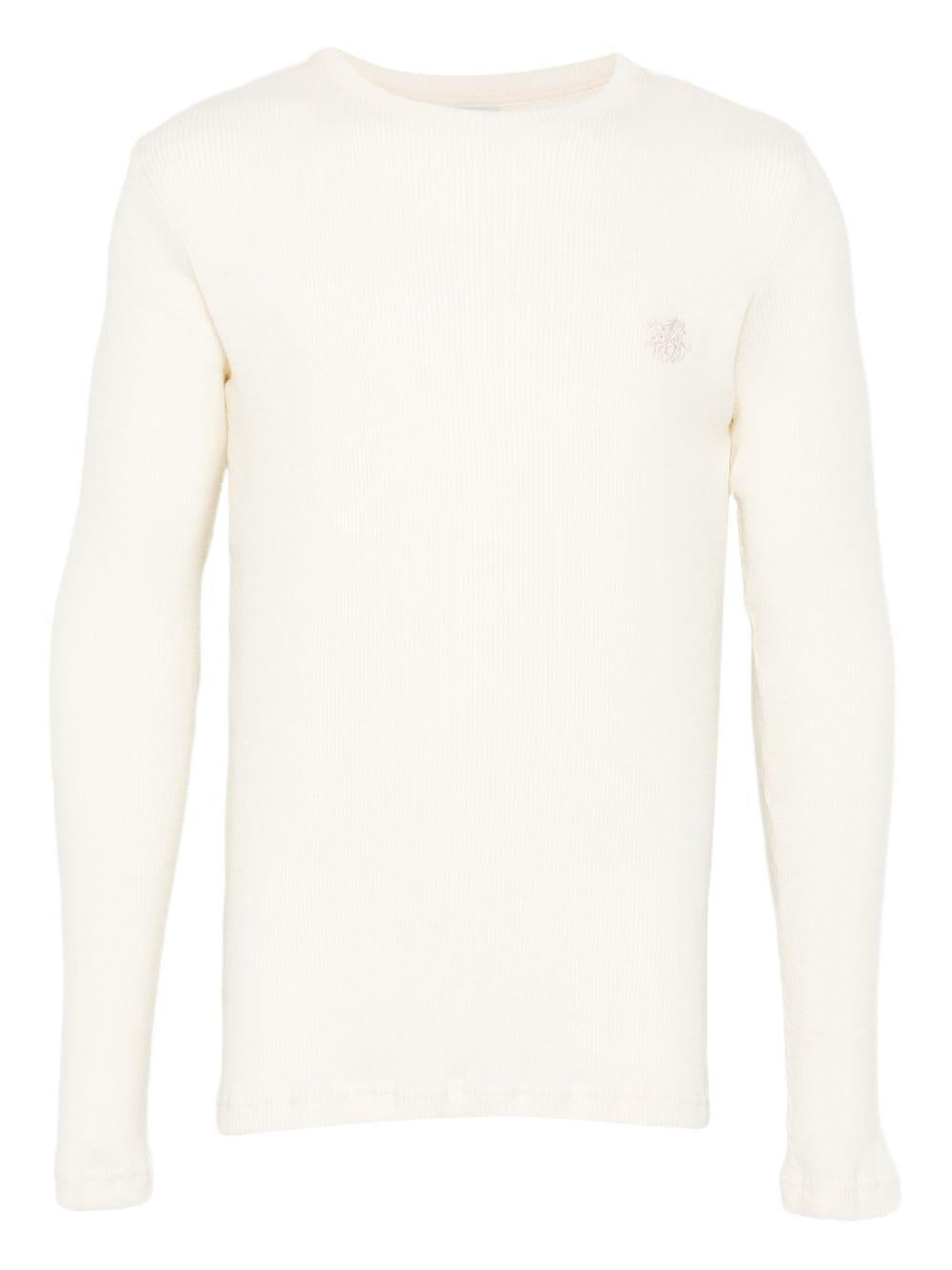 T-shirt a maniche lunghe a coste in beige Ranra - uomo 