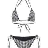 BIkini sabrina a quadri in bianco e nero Hunza G - donna 