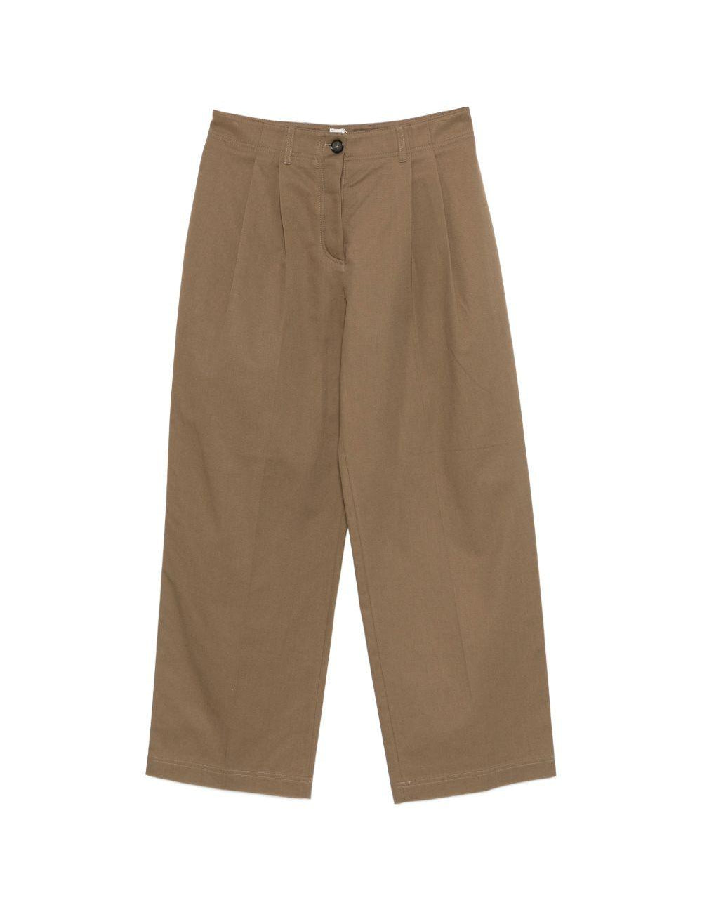 Pantaloni con pieghe in marrone Toteme - donna 