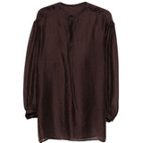 Camicia girocollo in marrone Yohji yamamoto - uomo 