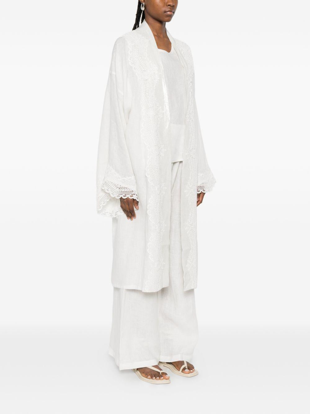 Kimono in pizzo in bianco Maurizio - donna 