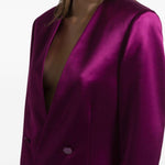 Giacca doppiopetto satinata in viola Alberta Ferretti - donna 