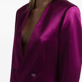 Giacca doppiopetto satinata in viola Alberta Ferretti - donna 