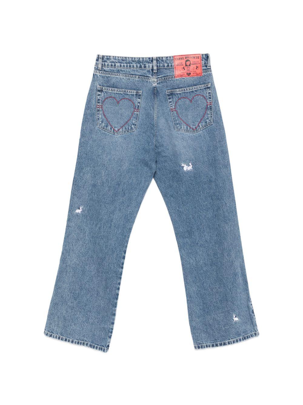 Jeans con effetto vissuto in blu Carne bollente - uomo 
