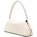 Borsa in pelle con chiusura a T in avorio 