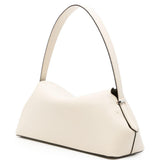 Borsa in pelle con chiusura a T in avorio 