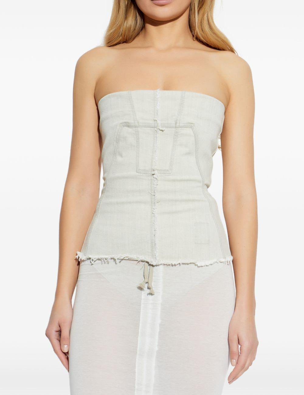 Top a fascia con bordo vivo in bianco Rick owens drkshdw - donna 