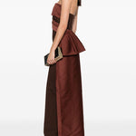 Abito bustier in crêpe e taffetà in marrone Roland mouret - donna 