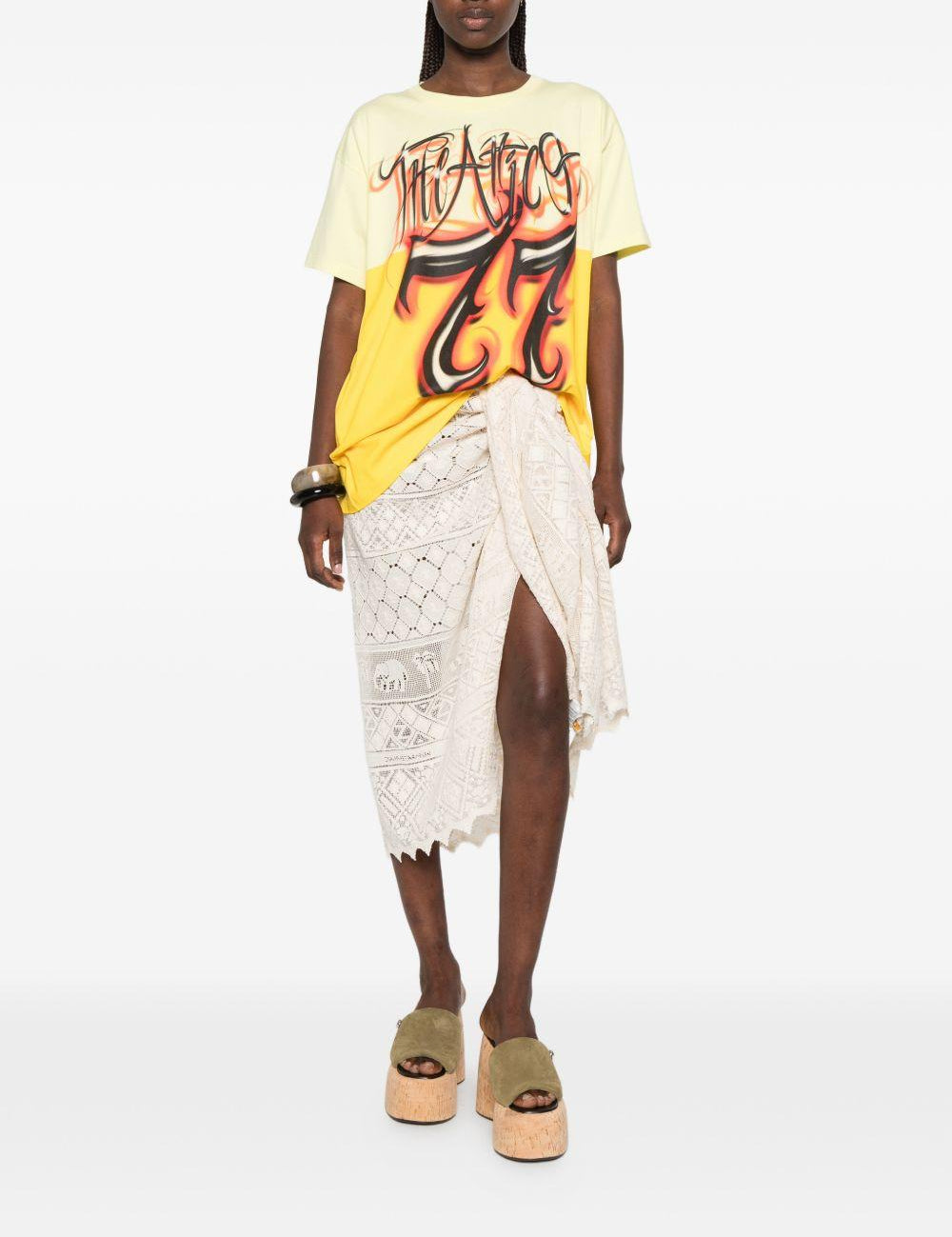 T-shirt con stampa in giallo The attico - donna 
