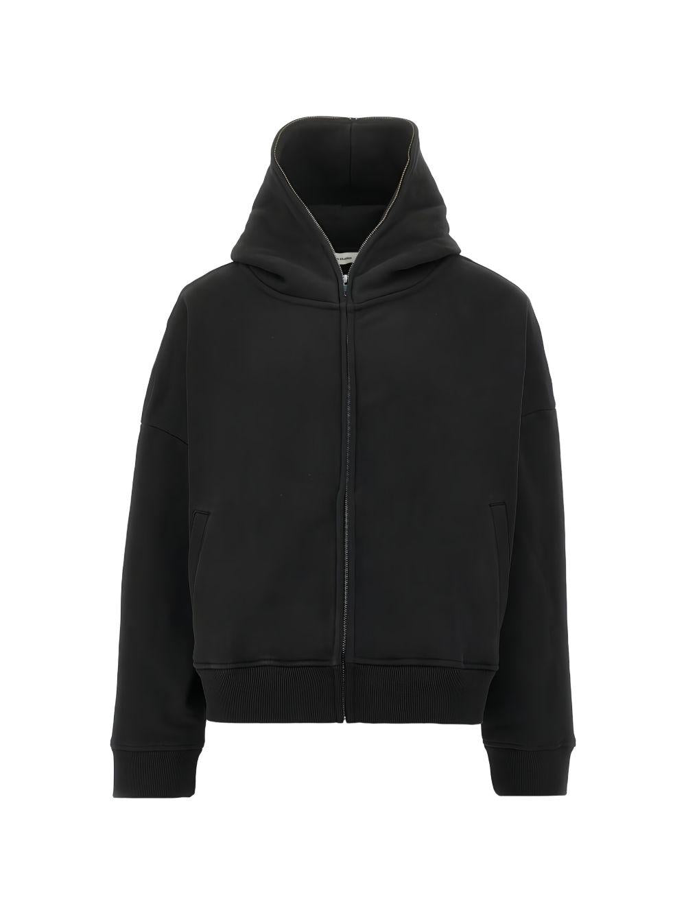 Felpa con cappuccio e zip in nero Entire studios - unisex 