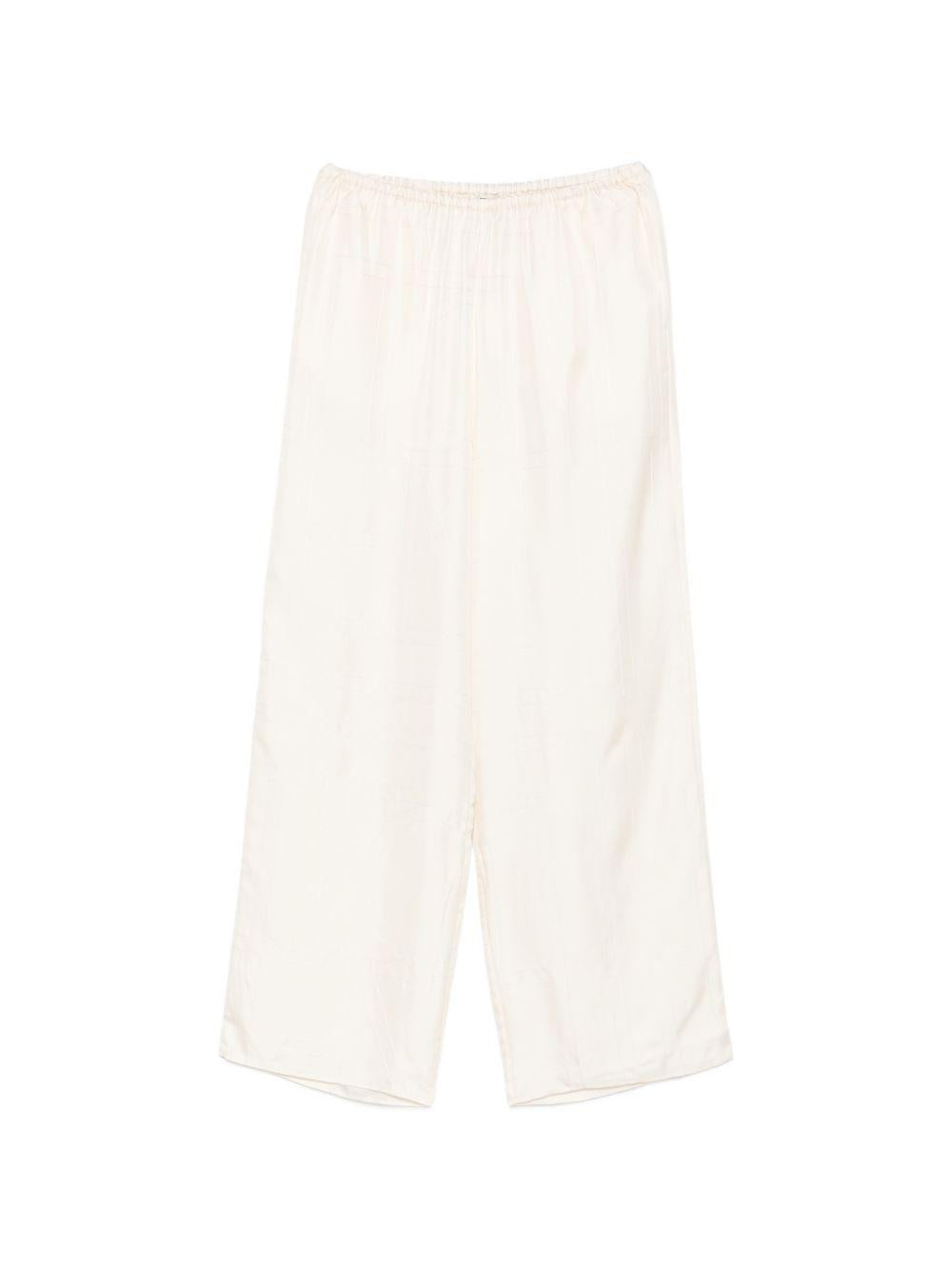 Pantaloni palazzo di seta in avorio Toteme - donna 