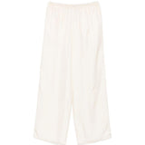 Pantaloni palazzo di seta in avorio Toteme - donna 