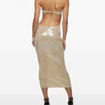 Abito marylin con paillettes in beige Oséree - donna 