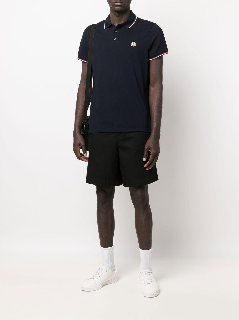 Polo con applicazione logo in blu Moncler - uomo 