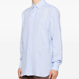 Camicia a maniche lunghe in lino in blu Zegna - uomo 