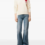 Maglione con logo in avorio Ami Paris - unisex 