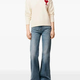 Maglione con logo in avorio Ami Paris - unisex 
