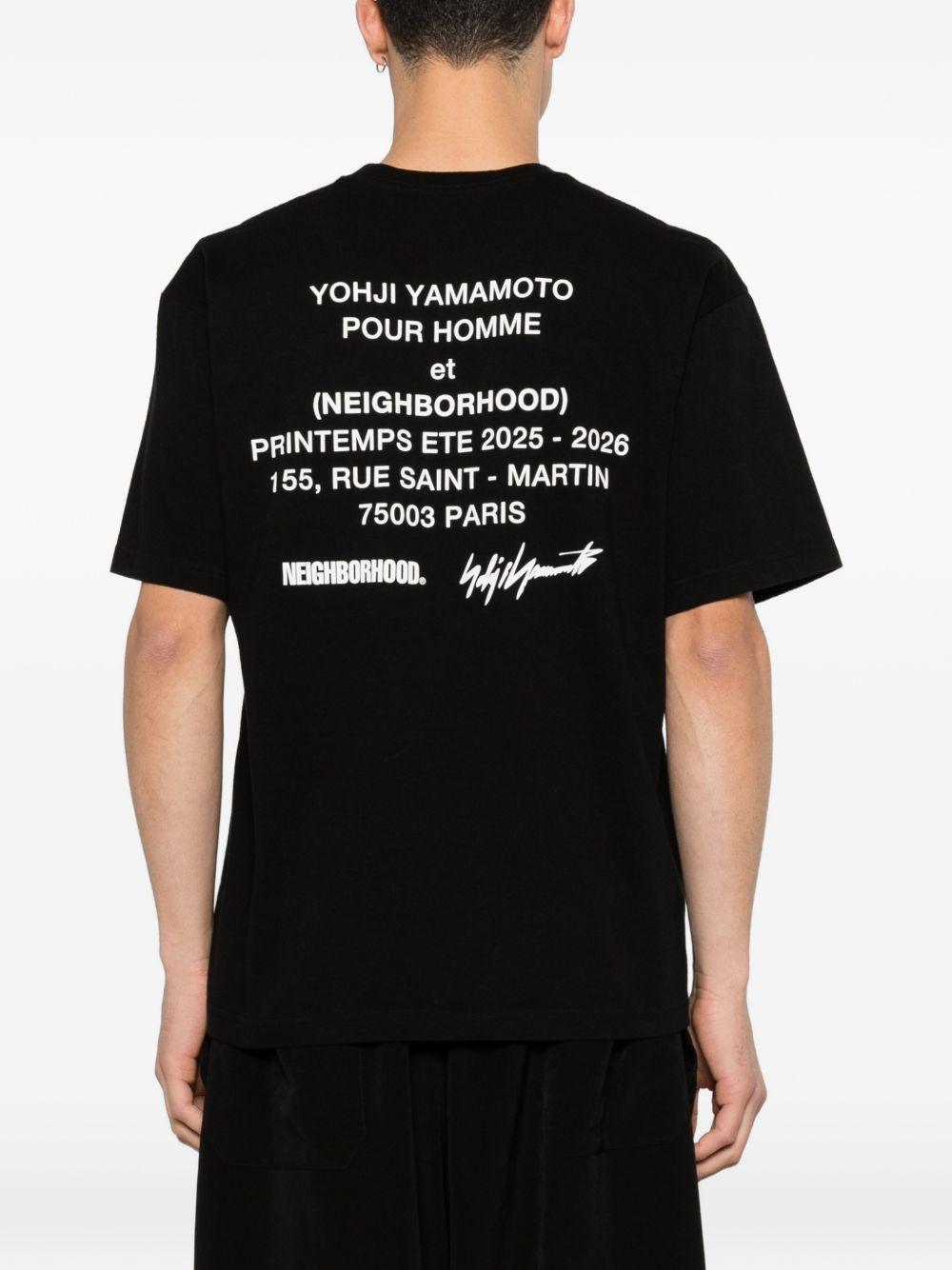 T-shirt a maniche corte in nero Yohji yamamoto - uomo 