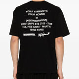 T-shirt a maniche corte in nero Yohji yamamoto - uomo 
