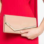 Clutch in pelle lucida emmie in rosa Jimmy choo - donna 