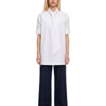 Camicia oversize con fiocco in bianco 