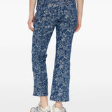 Jeans in denim floreali in blu Ganni - donna 