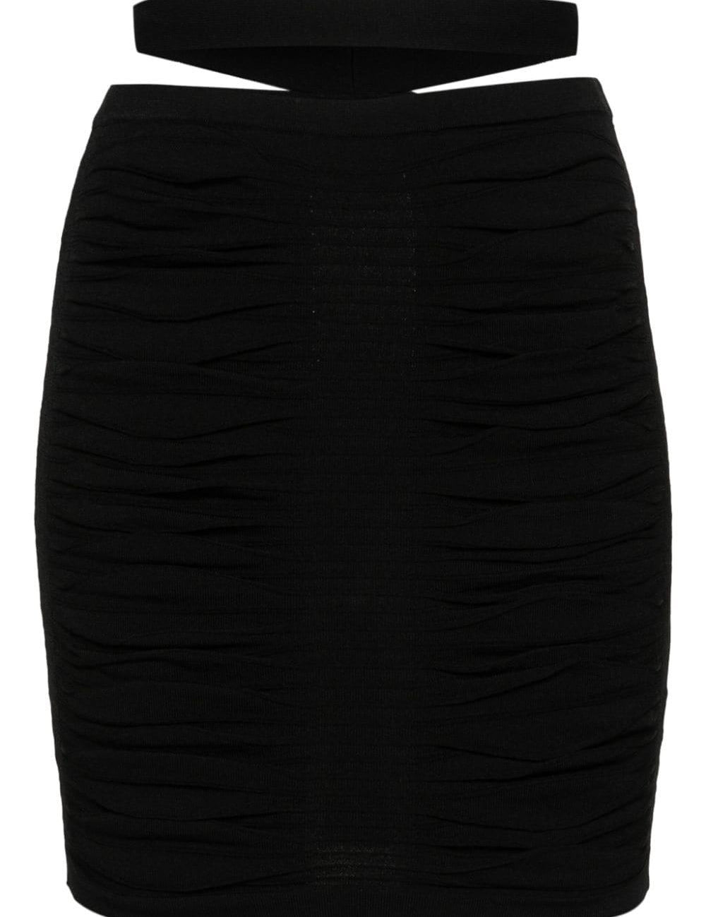 Gonna drappeggiata in nero - donna 