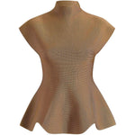 Top con orlo a peplum in marrone Khaite - donna 
