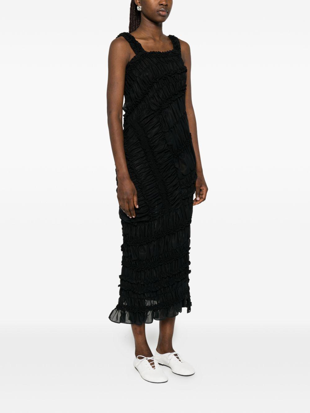 Abito midi con ruches in nero Magda Butrym - donna 
