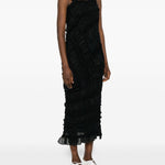 Abito midi con ruches in nero Magda Butrym - donna 