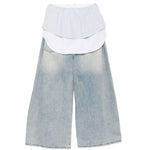 Jeans a gamba larga 2 in 1 in azzurro Feng chen wang - uomo 