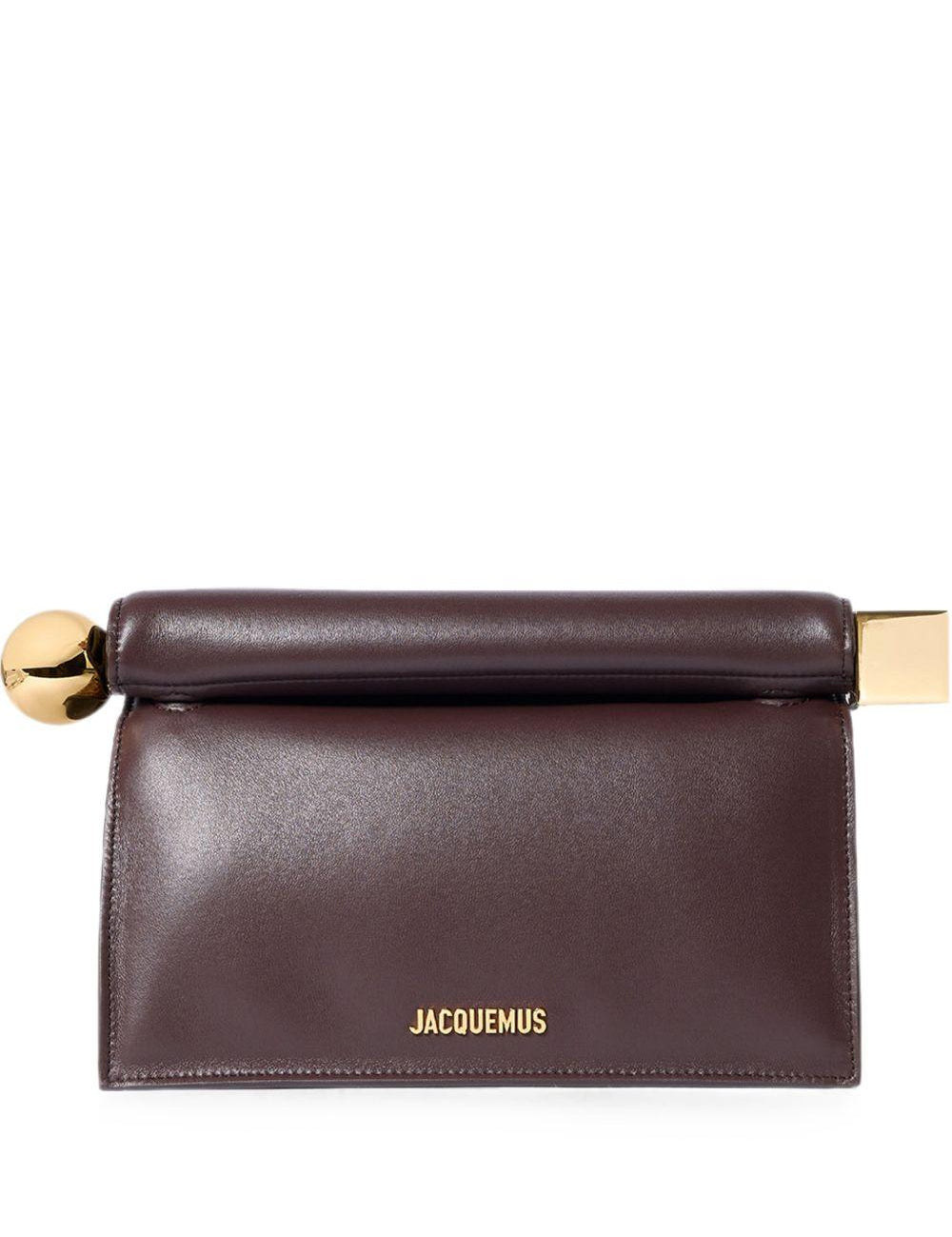 Clutch la pochette rond carre in marrone 