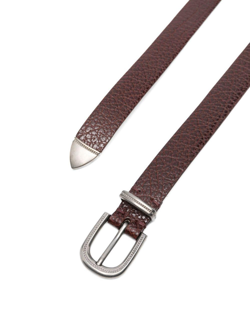 Cintura con fibbia testurizzata in marrone Brunello cucinelli - donna 