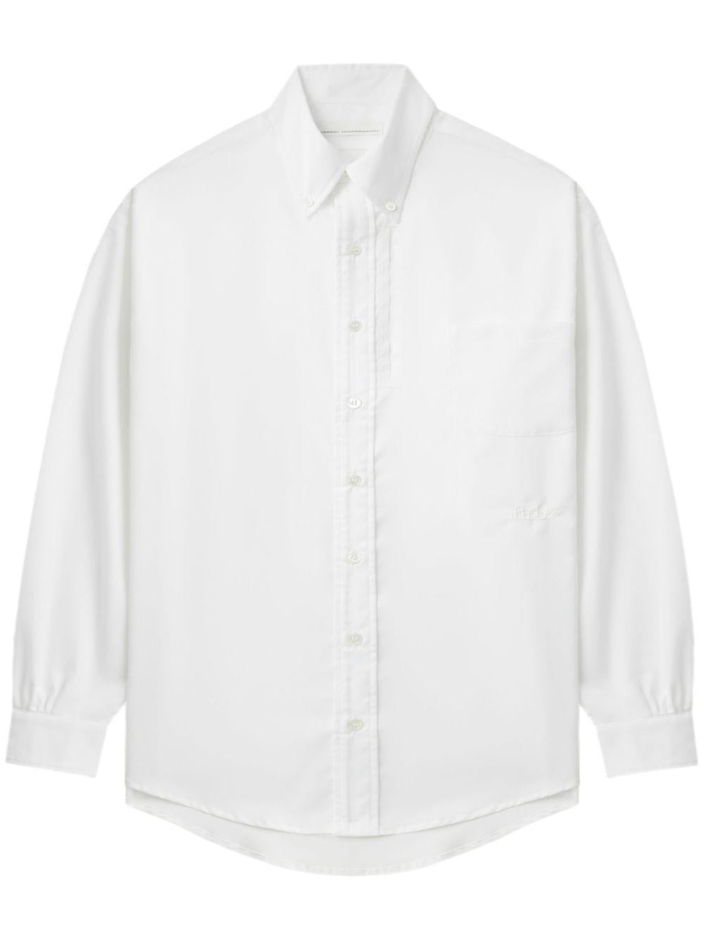 Camicia con dettaglio cut-out in bianco Random Identities - uomo 