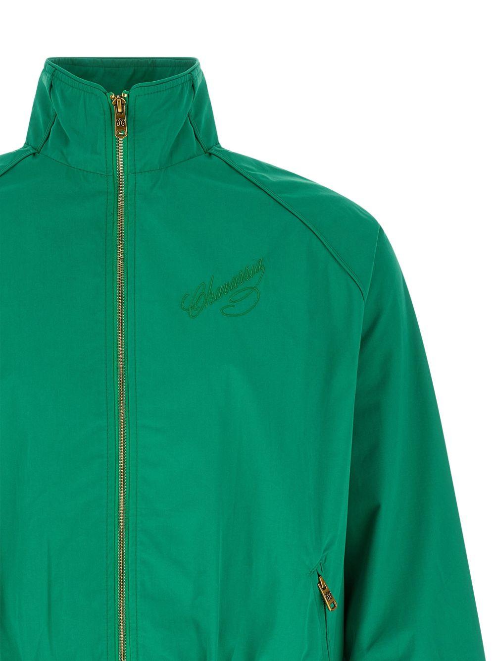 Giacca a vento con maniche raglan in verde Willy chavarria - uomo 