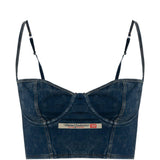 Top in denim con logo sheila-dnm i blu Diesel - donna 