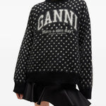 Maglione a pois in nero Ganni - donna 