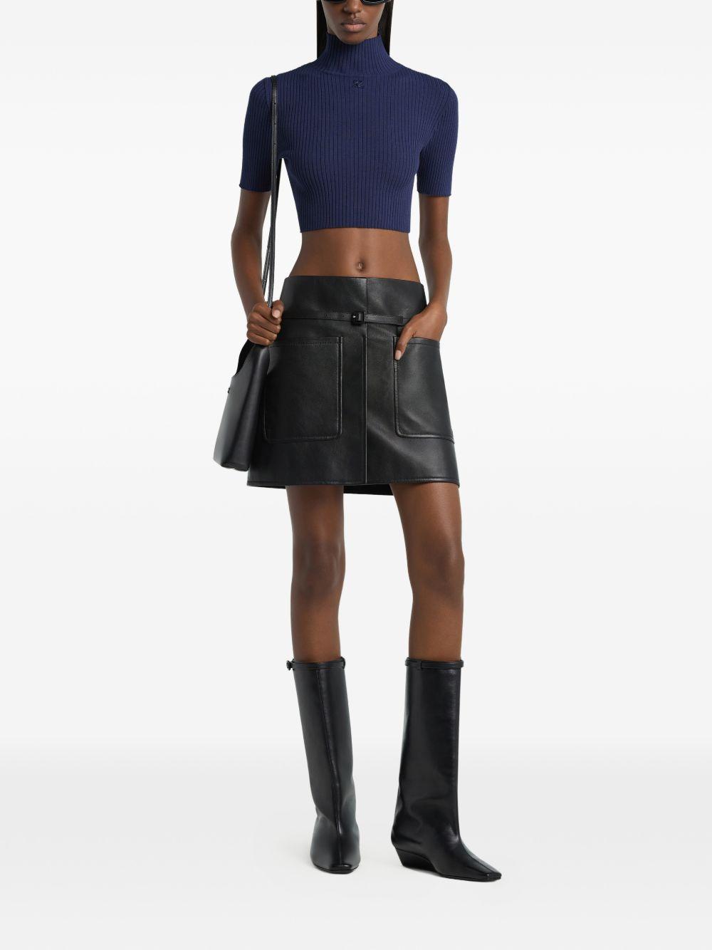 Top con logo in blu Courrèges - donna 