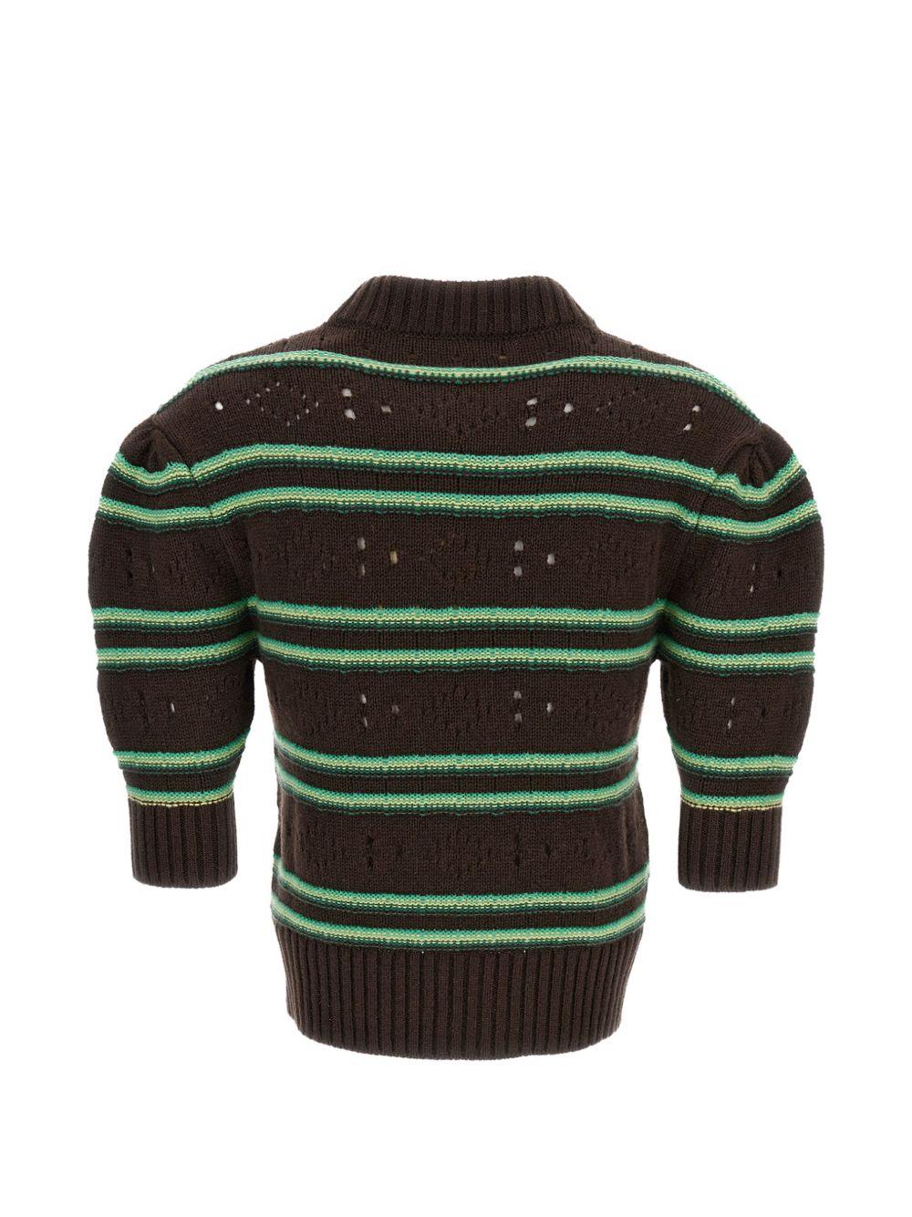 Maglione in cashmere a righe in marrone 