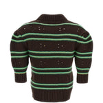 Maglione in cashmere a righe in marrone 