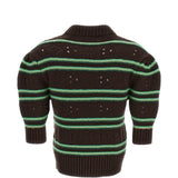 Maglione in cashmere a righe in marrone 