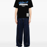 T-shirt a maniche corte in nero Yohji yamamoto - uomo 