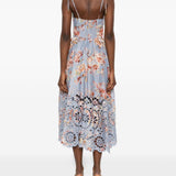 Abito midi Awaken Picnic a fiori in azzurro Zimmermann - donna 