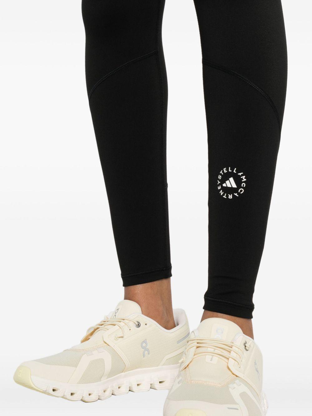 Leggings con logo in nero Adidas by stella mc cartney - donna 