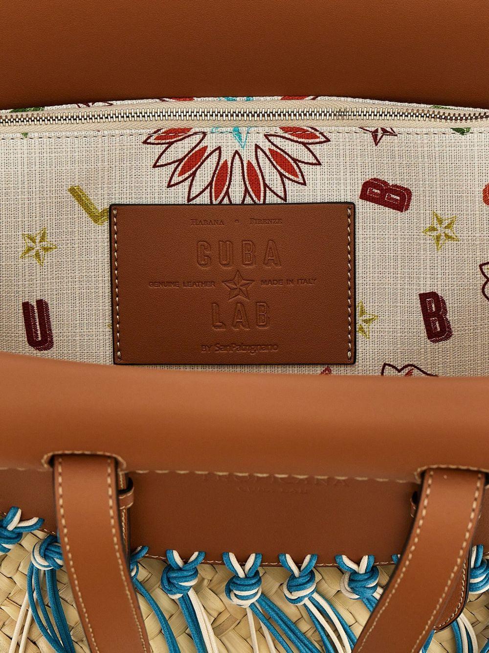 Borsa tote Tropicana in marrone e blu Cuba Lab - donna 